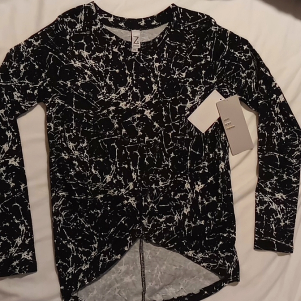 🔥 NWT NORDSTROM ZELLA GIRL HIGH LOW COTTON FASHION BLACK TOP SZ SMALL 7/8